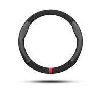 Ergocar Funda Volante De Coche Antideslizante Volante De Coche Protector Deporte Cuero de Microfibra y Cuero PU Para Diámetro 38cm (15 ") (D-Negro-F)