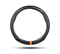 Ergocar Funda Volante De Coche Antideslizante Volante De Coche Protector Deporte Fibra de Carbono & Cuero PU Para Diámetro 38cm (15 ") (Negro-G)