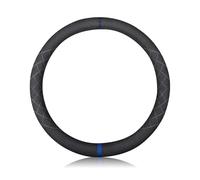 Ergocar Funda Volante De Coche Antideslizante Volante De Coche Protector Gamuza de Microfibra Caliente del Invierno Para Volante Diámetro 38cm (15 ") (Negro Azul)