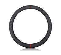 Ergocar Funda Volante De Coche Antideslizante Volante De Coche Protector Gamuza de Microfibra Caliente del Invierno Para Volante Diámetro 38cm (15 ") (Negro Rojo)