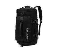 Ergocar Impermeable Ligero Mochilas de Senderismo, Mochila Hombre Deporte, Mujer Bolsas Gimnasio de Viaje, con Bolsa de Zapatos, Bolsa de Gym Fin de Semana, Negro