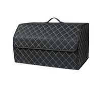 Ergocar Maletero Organizador para Coche Cuero de Lujo PU Almacenamiento Bolsa Impermeable Plegable Organizador para Auto/SUV/Camión (Negro-L)
