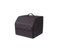Ergocar Maletero Organizador para Coche Cuero de Lujo PU Almacenamiento Bolsa Impermeable Plegable Organizador para Auto/SUV/Camión (Negro Rojo-S)