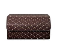 Ergocar Maletero Organizador para Coche Cuero de Lujo PU Almacenamiento Bolsa Impermeable Plegable Organizador para Auto/SUV/Camión (Marrón-L)