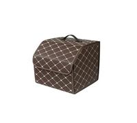Ergocar Maletero Organizador para Coche Cuero de Lujo PU Almacenamiento Bolsa Impermeable Plegable Organizador para Auto/SUV/Camión (Marrón-S)