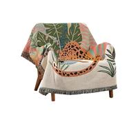 Ergocar Manta bohemia, mullida con borlas, fina y cómoda, de jacquard, suave y cálida, para viaje, sofá, dormitorio, sala de estar, oficina