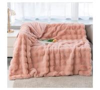 Ergocar Manta Suave y Acogedora de Piel de Conejo Sintética Reversible, Cálida de Franela, Esponjosa y Gruesa para Sofá, Cama o Sala de Estar