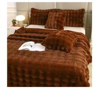 Ergocar Manta, Suave y Acogedora Manta de Piel de Conejo Sintética, Reversible Cálida Franela Esponjosa y Gruesa para Sofa, Cama o Sala de Estar