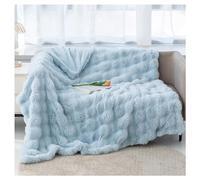 Ergocar Manta, Suave y Acogedora Manta de Piel de Conejo Sintética, Reversible Cálida Franela Esponjosa y Gruesa para Sofa, Cama o Sala de Estar