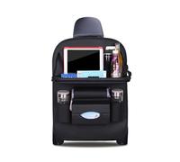 Ergocar Organizadores para Coche de Cuero de Pu de Lujo Protector de Asiento de Coche con Sostenedor de Tablet-Bolsillo, Organizador de Asiento Trasero de Coche Multifuncional (Negro - 1 Pack)