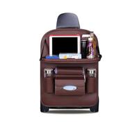 Ergocar Organizadores para Coche de Cuero de Pu de Lujo Protector de Asiento de Coche con Sostenedor de Tablet-Bolsillo, Organizador de Asiento Trasero de Coche Multifuncional (Moca - 1 Pack)