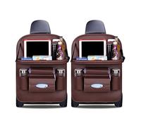 Ergocar Organizadores para Coche de Cuero de Pu de Lujo Protector de Asiento de Coche con Sostenedor de Tablet-Bolsillo, Organizador de Asiento Trasero de Coche Multifuncional (Moca - 2 Pack)