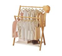 Ergocar Perchero Burro Ropa Plegables Pequeñas, Perchas De Bambú y Madera Bipolares, Perchas Cortas Independientes De Varias Capas, Adecuadas Para Salas De Estar, Lavanderías, Dormitorios