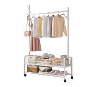 Ergocar Perchero Moderno, Estante De Zapato, Almacenamiento De Múltiples Capas, Poleas, Se Puede Mover y Estabilizarse, Estante De Ropa, Con Estante Inferior, Puede Colgar Ropa, Abrigos, Faldas