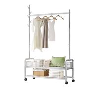 Ergocar Perchero Moderno, Estante De Zapato, Almacenamiento De Múltiples Capas, Poleas, Se Puede Mover y Estabilizarse, Estante De Ropa, Con Estante Inferior, Puede Colgar Ropa, Abrigos, Faldas