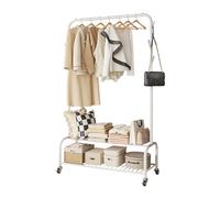 Ergocar Perchero, Perchero Independiente con Ruedas, Multifuncional Burro Ropa de Metálico, Montaje Fácil, para Ropa, Bolsos, Sombreros, Zapatos