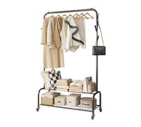 Ergocar Perchero, Perchero Independiente con Ruedas, Multifuncional Burro Ropa de Metálico, Montaje Fácil, para Ropa, Bolsos, Sombreros, Zapatos
