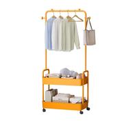 Ergocar Percheros Burro Metal Con Cestas Almacenamiento Sellado Múltiple y Perchas Independientes Móviles Con Percha Polea Pequeña Estante Ropa Moderna