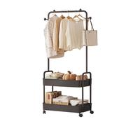 Ergocar Percheros Burro Metal Con Cestas Almacenamiento Sellado Múltiple y Perchas Independientes Móviles Con Percha Polea Pequeña Estante Ropa Moderna