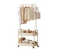 Ergocar Percheros Burro Metal Con Cestas Almacenamiento Sellado Múltiple y Perchas Independientes Móviles Con Percha Polea Pequeña Estante Ropa Moderna