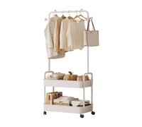 Ergocar Percheros Burro Metal Con Cestas Almacenamiento Sellado Múltiple y Perchas Independientes Móviles Con Percha Polea Pequeña Estante Ropa Moderna