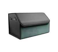 Ergocar Plegable Organizador de Maletero de Coche, Cuero PU y Ante Organizador de Coche para Almacenamiento con Asa, Organizador de Maletero con Tapa, Fácil de Limpiar, para Coches y SUV