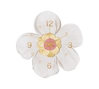 Ergocar Reloj De Pared, Art Déco, Moderno Reloj Pared con Flores Cristal y Porcelana, Funciona con Pilas, Ideal para Sala De Estar, Dormitorio, Estudio y Oficina