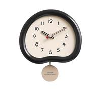 Ergocar Reloj De Pared De Madera Moderno y Silencioso, Analógico Con Péndulo Oscilante, Redondo, Funciona Con Pilas, Adecuado Para Dormitorio, Salón
