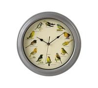 Ergocar Reloj De Pared De Pájaro Doce Batería De Canto De Pájaros Alimentado (33.02 Cm) 13 Pulgadas
