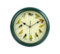 Ergocar Reloj De Pared De Pájaro Doce Batería De Canto De Pájaros Alimentado (33.02 Cm) 13 Pulgadas