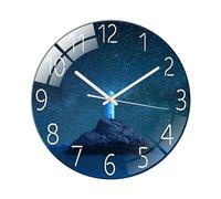Ergocar Reloj De Pared De Vidrio Escaneo Silencioso Reloj De Pared De Vidrio Redondo Mecánico,Adecuado para Sala de Estar, Cocina, Oficina.