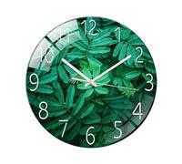 Ergocar Reloj De Pared De Vidrio Escaneo Silencioso Reloj De Pared De Vidrio Redondo Mecánico,Adecuado para Sala de Estar, Cocina, Oficina.