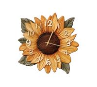 Ergocar Reloj De Pared Floral, Diseño Floral con Girasoles, 30 Cm (11,81 Pulgadas), Funciona con Pilas, Estilo Rústico, Adecuado para Cocinas, Dormitorios y Salones De Casas De Campo