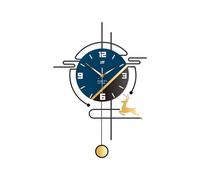 Ergocar - Reloj de pared grande de metal redondo con péndulo, moderno reloj de pared silencioso, diseño minimalista para sala de estar, dormitorio, comedor, cocina, oficina