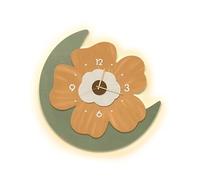 Ergocar Reloj De Pared, Reloj De Pared Led Decorativo Artístico, Reloj Colgante De Flores Moderno, Adecuado para Sala De Estar, Dormitorio, Estudio, Oficina