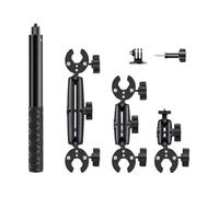 Ergocar Soporte De Cámara Motocicleta Kit Montaje Doble Soporte Telescópico Palo Selfie Invisible 44 Pulgadas, Adecuado para La Cámara Acción Insta360 Cámara La Motocicleta X4/X3