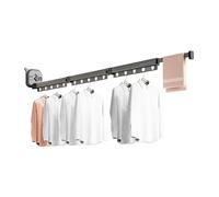 Ergocar Tendedero de Ropa Montado en la Pared, Plegable Estante de Secado Retráctil de Ropa, Giratorio de 360°, Tendedero Pared Aluminio para Balcones, Baños, Dormitorios