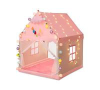 Ergocar Tienda Campaña Infantil Niña, Casitas Infantiles Jardin con Bolas de Colores & Luces de Estrella, Ensueño Carpa, Castillo Princesas Interior, Cabañas para Niños, Cumpleaños Regalos