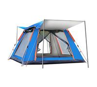 Ergocar Tienda de Campaña 3-4 Personas Tienda de Camping Ligero Impermeable Anti Viento Exteriores Tienda de Campaña para Senderismo Festival Camping Mochila (Azul, Pegamento de Plata)
