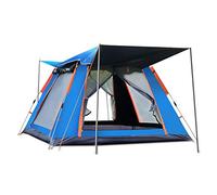 Ergocar Tienda de Campaña 3-4 Personas Tienda de Camping Ligero Impermeable Anti Viento Exteriores Tienda de Campaña para Senderismo Festival Camping Mochila (Azul, Vinilo)