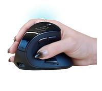 Ergodriven Om Handshake - Ratón vertical | Ratón ergonómico inalámbrico | Recargable | Interruptores de microfuerza de clic silencioso | Pantalla OLED | Reduce la tensión y la fatiga | Compatible con
