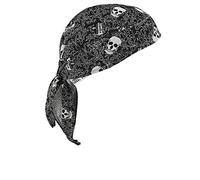 Ergodyne Chill-Its 6615 High-Performance Bandana Do Rag-Terry Cloth Sweatband Alto Rendimiento, Calaveras, Talla única para Hombre