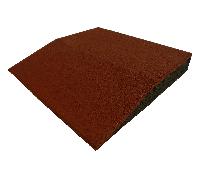 ErgoFloor - ErgoPlay Impact Azulejos De Goma / Alfombra De Caída Rampa 500x500x75 mm Rojo
