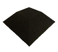ErgoFloor - ErgoPlay Impact Baldosas de goma / Alfombra de caída - Esquina 500x500x75 mm Negro