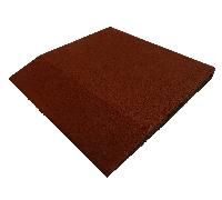 ErgoFloor - ErgoPlay Impact Baldosas de goma / Alfombra de caída - Rampa 500x500x45 mm Rojo