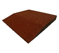 ErgoFloor - ErgoPlay Impact Baldosas de goma / Alfombra de caída - Rampa 500x500x60 mm Rojo