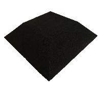 ErgoFloor - ErgoPlay Impact Baldosas de goma / Alfombras de caída - Esquina 500x500x60 mm Negro