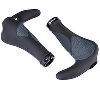 ERGOGEL D3 Bar Fahrradgriff, ergonomische Form, Gel-Schraubgriff, mit Lenkerendstopfen, Länge: 138mm 410461.0 Mango para Bicicleta, Unisex Adulto, Negro/Gris, 138 mm
