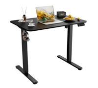 ERGOMAKER Escritorio eléctrico Regulable en Altura de 90 cm, Mesa Regulable en Altura con Tablero de Empalme, Mesa ergonómica para Oficina (Marco Negro + Tablero de Mesa Negro)
