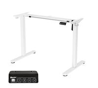 ERGOMAKER Escritorio Eléctrico Regulable en Altura,Soporte de Escritorio, sin Tablero, Entre 71-118 cm,Estructura de Escritorio de pie con Gancho y función de Memoria Blanco